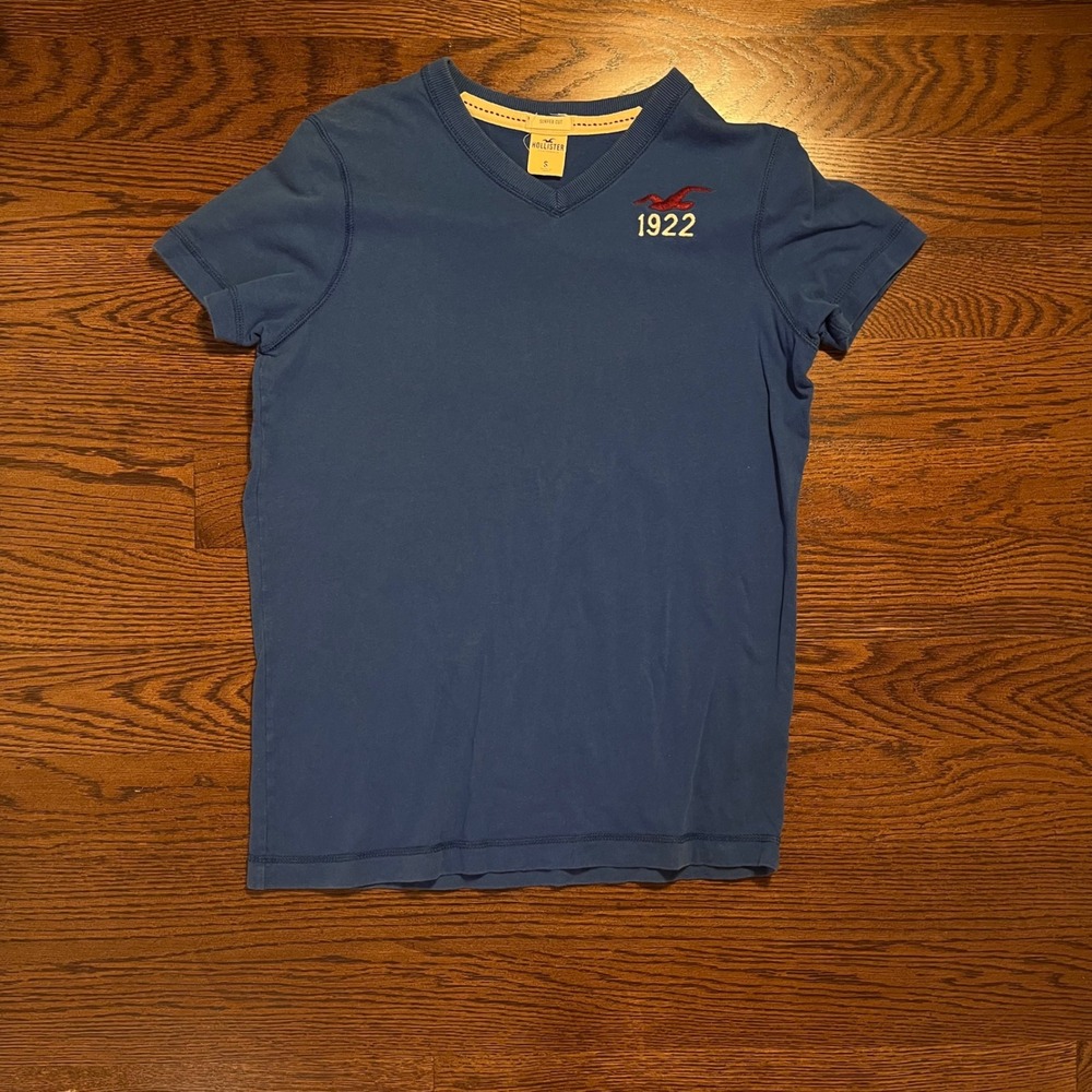 y2k vintage hollister blue embroidered t shirt small